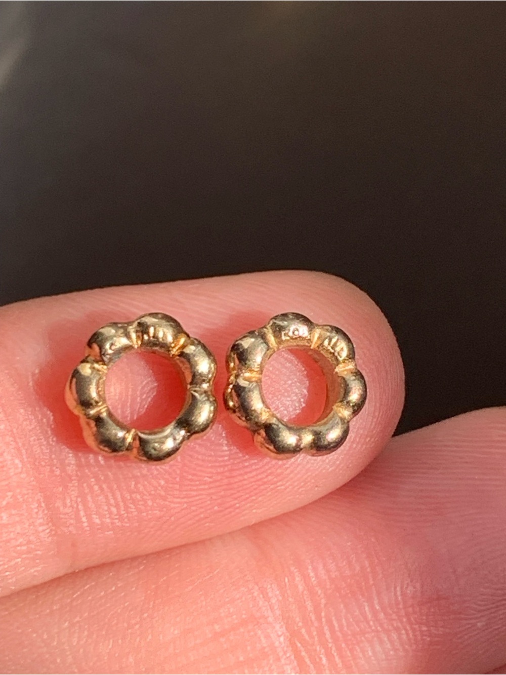 14k Gold Pandora Bubble spacers - Picture 5 of 9
